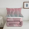 thumbnail image 4 of Gradient Gradient Pink to Grey Bedding Set Ombre Comforter Set ,Spiral Silver Print Wave Striped Pattern Queen Quilt,Abstract Art Room Decor Aesthetic, 4 of 5