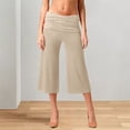thumbnail image 7 of Delayuji Womens Capri Pants Casual Yoga Pant High Waisted Elastic Yoga Short Flared Pants Summer Sport Wear, 7 of 7