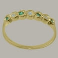 thumbnail image 3 of LBG British Made 9k Yellow Gold Natural Opal & Emerald Womens Promise Ring - 33 size options - Size 10.5, 3 of 9