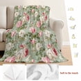 thumbnail image 5 of White Pink Flower Blanket Soft Cozy Warm Throw Blanket for Couch, Plush Fuzzy Flannel Fleece Blankets for Sofa, Shabby Chic Spring Vintage Leaf Green Bed Blankets Lightweight Gifts for Women, 50"x60", 5 of 9