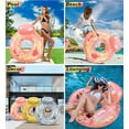 thumbnail image 5 of POZA Luxury Inflatable Lounge Pool Float with Back Rest - Inflatable Pool Chair Float for Adults Filled with Sparkle Confetti, Built-in Phone Holder, Cup Holders and Handles, 42 Inches - Rose Gold, 5 of 8