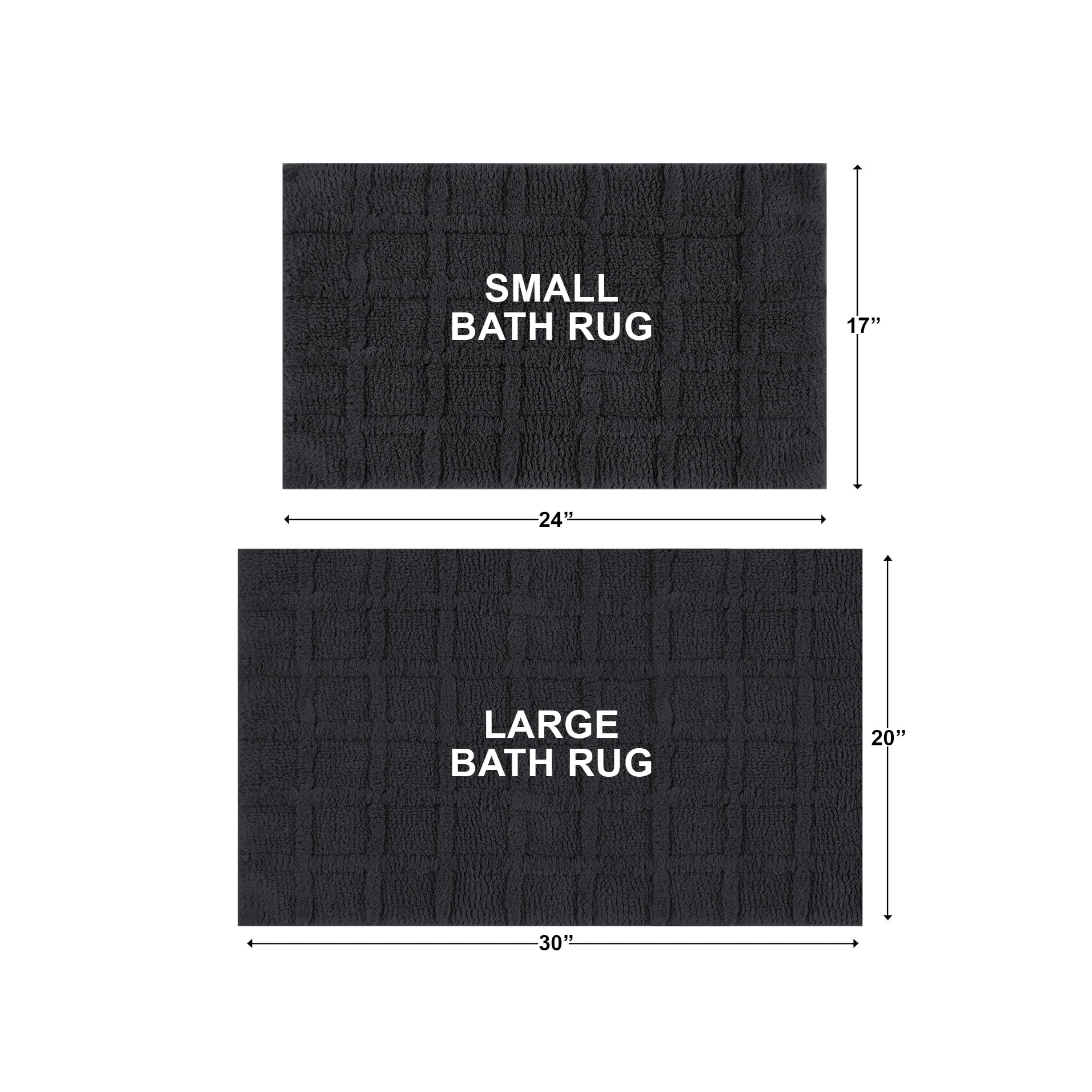Better Homes & Gardens Gray Shadow Spa Grid 2 Piece Cotton Bath Rug Set