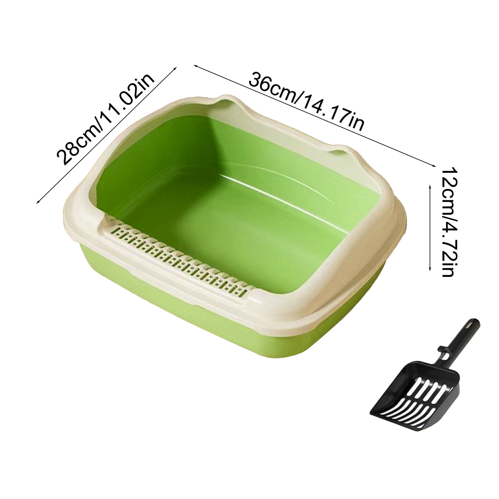 Msgweeeg Semi Enclosed High Bar Cats Litter Box Splash Proof Design with Cat Shovel Comfortable Easy Clean Home Hygiene Odor Control for Multiple Cats Modern Practical Pet Supplies