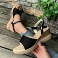 thumbnail image 4 of QNANSPI Women's Wedge Heel Shoes, Summer Casual Footwear for Women, Women Round Toe Roman Style Fashion Thick Heel Casual Slide Footwear For Summer Shoes, 4 of 6