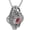 Red, variant on Men's Stainless Steel Vintage Personality Cool Punk Animal Tribe Roaring Crocodile Head with Devil Bloody Eye Gemstone Amulet Pendant Necklace