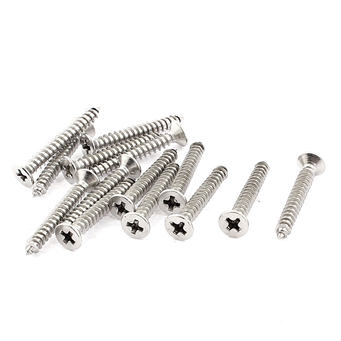 30mm x 4mm Stainless Steel Flat Head SelfTapping Wood Screw (14pack)