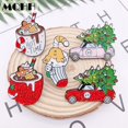 thumbnail image 2 of Broche de esmalte de café de dibujos animados para mujer, insignia de aleación, Pin de mochila de ropa vaquera, regalo de Navidad, árbol, taza de coche, lindo, joyería dulce, 2 of 4
