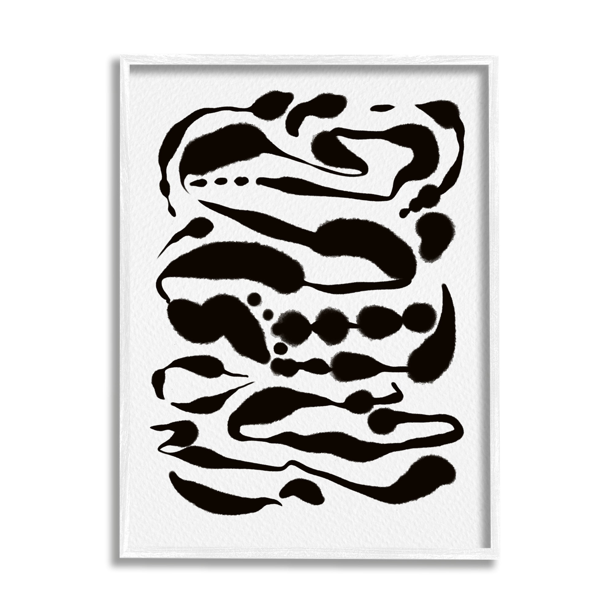 Stupell Industries Contemporary Black Ink Shapes Minimal Abstract Design Framed Wall Art, 11 x 14, Design by Amy Brinkman