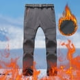 thumbnail image 2 of Men's Casual Pants Men's Solid Hiking Trousers Windproof Work Trousers Warm Lined Trekking With Pockets Outdoor Fitness Softshell Grey 2XL, 2 of 8