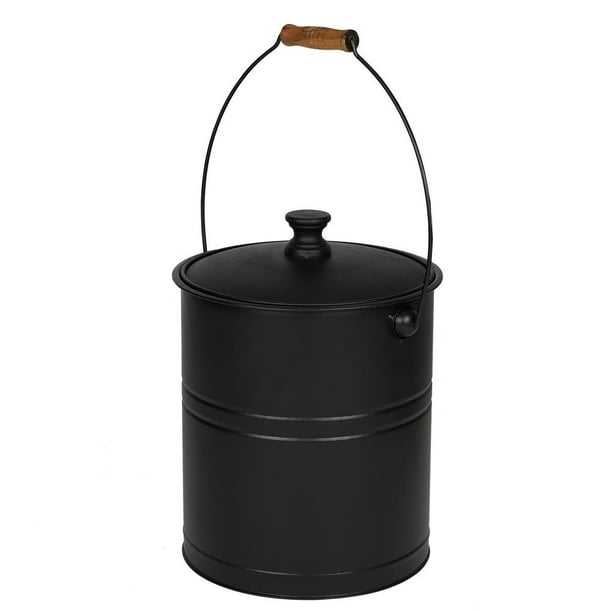 Artisasset 3 Gallon Iron Ash Bucket Indoor Fireplace Tool with Lid