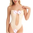 thumbnail image 4 of Qonioi Sexy Pajamas for Women, Womens One Piece Pajamas Bikini Fashion Bodysuit Chest Cushion Comfortable Hollow Out Padded Bra Underwear #1, 4 of 7