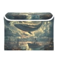thumbnail image 7 of Yayeee Collapsible Storage Bin with Lid Fabric Closet Decorative Basket with Handles, Whale and Moon, 7 of 7