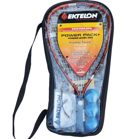 Ektelon 900 Power Level Fan Revenge Value Pack Triple Threat Racquet 3 balls Set