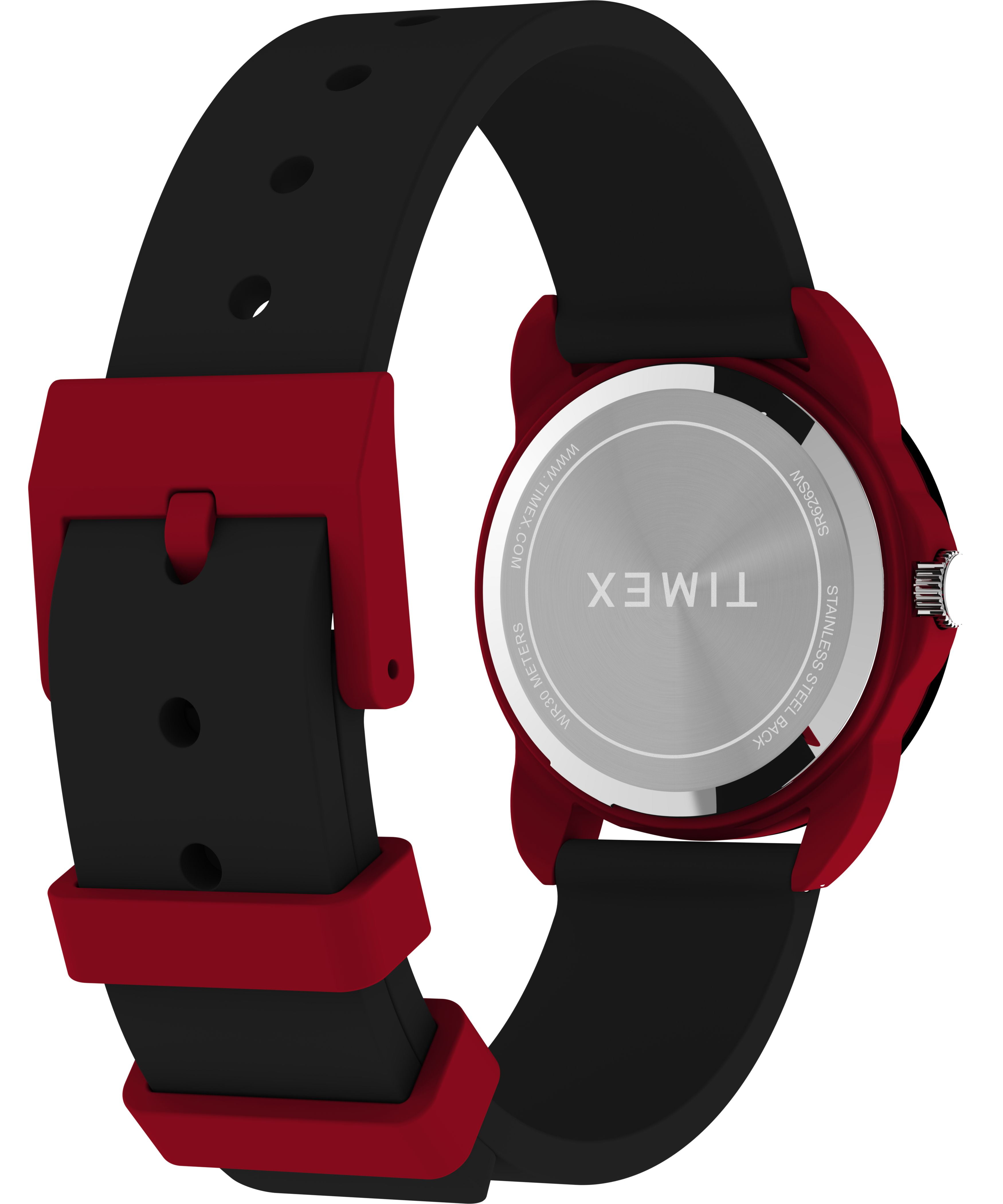 Timex Kids Analog 30mm Watch - Black Strap Black Dial Red Case