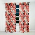thumbnail image 2 of Designart "Twilight Shades Of Coral Iv In The Tropics I" Tropical Traditional Curtain, Floral Panel, 2 of 6
