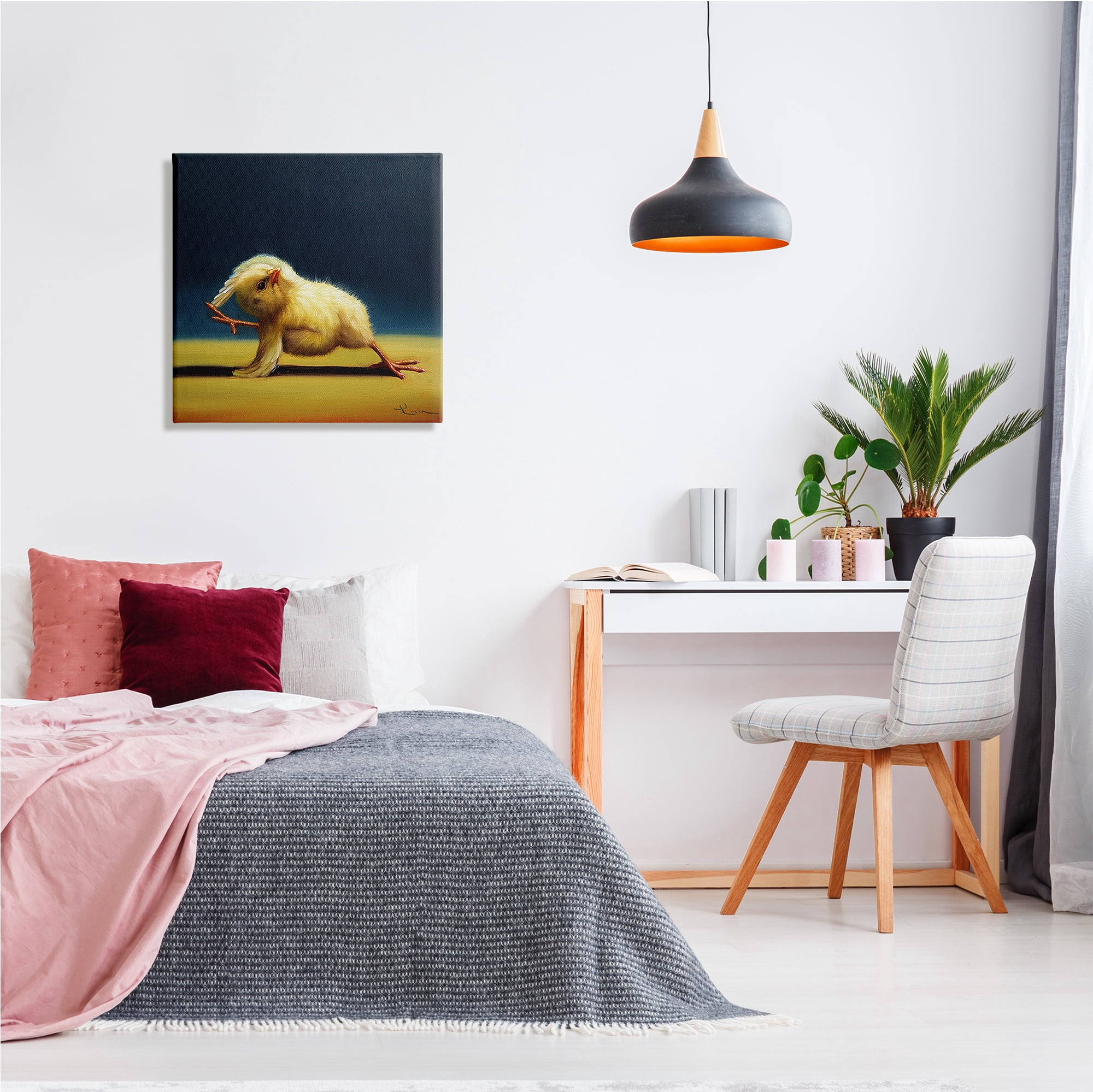 Stupell Industries Yoga Chicks Side Angle Pose Funny Animal Painting,24 x 24,Design by Lucia Heffernan
