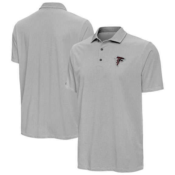 Men's Antigua Black/White Atlanta Falcons Pave Polo