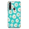 thumbnail image 1 of MUNDAZE Motorola Moto G Power Turquoise Teal White Daisies Cute Daisy Polka Dots Double Layer Phone Case Cover, 1 of 5