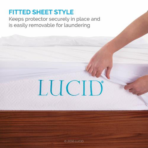 Details about   LUCID Premium Hypoallergenic 100% Waterproof Mattress Protector Universal Fit 