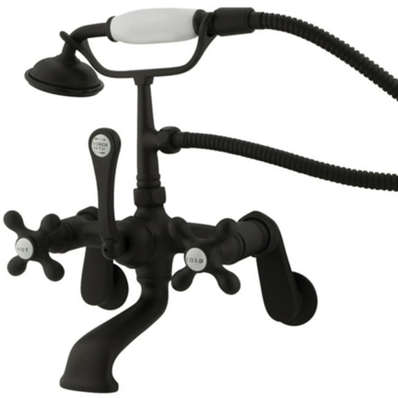 Elements Of Design Dt0515ax Triple Handle Wall Mounted Clawfoot Tub Filler - Bronze