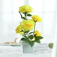 thumbnail image 5 of Travelwant Artificial Rose Flower Vase, Fake Silk Rose Flowers Bonsai Vase, Artificial Rose Flowers in Small Ceramic Vase Decoration for Home Office Table Wedding, 5 of 7