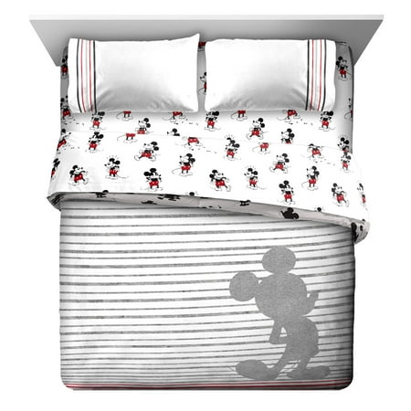 Mickey Mouse 90th Anniversary Striped Bed In A Bag Bedding Set W
