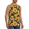 thumbnail image 2 of Kdxio Vintage Black Plaid Sunflower for Men's Muscle T-shirt,Sleeveless for Workout Running Athletic Gym Lounge Casual, 2 of 5