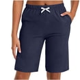 thumbnail image 7 of Byworldtasic Womens Bermuda Shorts Athletic Gym Wide Leg Knee Length Summer Elastic Waisted Pajama Pants with Pocket, 7 of 7