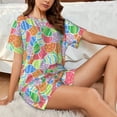 thumbnail image 4 of Lsque easter eggs Pattern Women's Short-Sleeved Pajama Set - 2 Piece Soft and Lightweight Sleepwear Set-3X-Large, 4 of 6