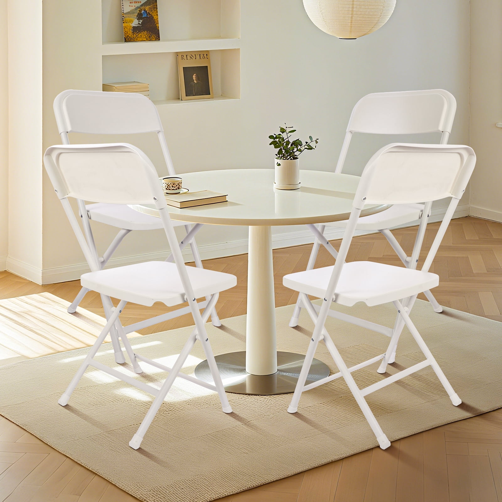 Mainstays Resin Event Folding Chair, White (Set of 6)