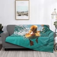 thumbnail image 2 of Yiaed Underwater Swimming Duck Print Blanket Throw Blanket Soft Cozy Flannel Blanket for Home Bed Sofa Couch Chair-50"x40", 2 of 6