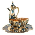 thumbnail image 1 of Juego De Té Turco, Tetera De aleación De Zinc De 7 Piezas Con Bandeja De 6 Tazas, Juego De Cafetería De Metal Vintage Para Adultos Decoración Del Hogar De Bodas, 1 of 7