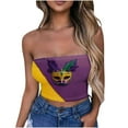 thumbnail image 2 of TIMIFIS Mardi Gras Femmes Bustier Tube Court Hauts Grande Taille Mode Carnaval Imprimé Sans Manches Fête des Fêtes Hauts, 2 of 4