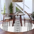 thumbnail image 4 of Black Geometric Round Area Rug 6 FT, Non Slip Bedroom Area Rug, Boho Lines White Modern Abstract Art Washable Soft Circular Carpet Floor Mat for Kitchen Dining Room Home Office Kids Room, 4 of 9