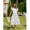 thumbnail image 3 of Zeagoo T Shirt Midi Dress for Women Summer Casual Tiered Dresses A Line Swing Long Dresses with Pockets Short Sleeve Beach Dress, 3 of 6