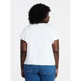 thumbnail image 3 of Terra & Sky Women's Plus Size V Neck Tee with Short Flutter Sleeves, Size 0X-4X, 3 of 5