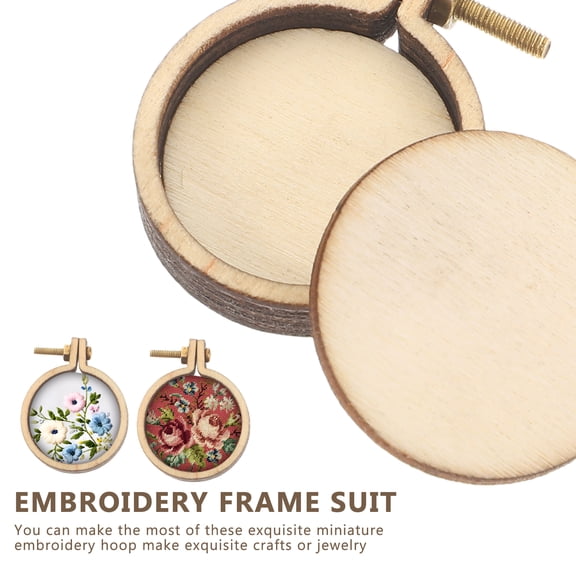 TABLZONE 10 Sets Miniature Embroidery Hoops Tiny Cross Stitch Frames DIY Mini Embroidery Rings Craft Supplies