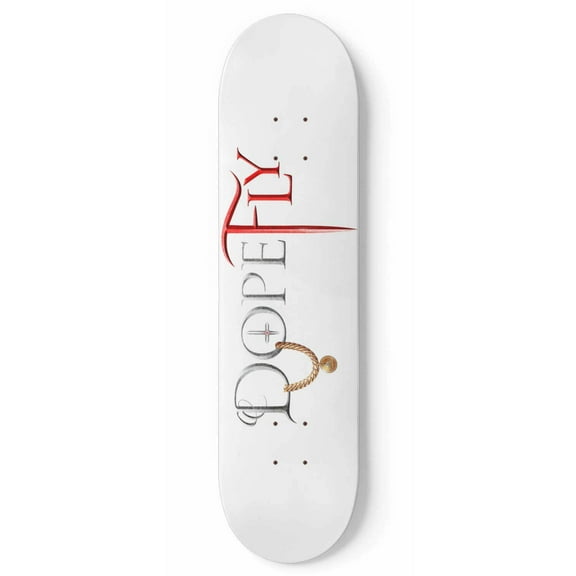 Dopefly World 1 Skateboard Wall Art White