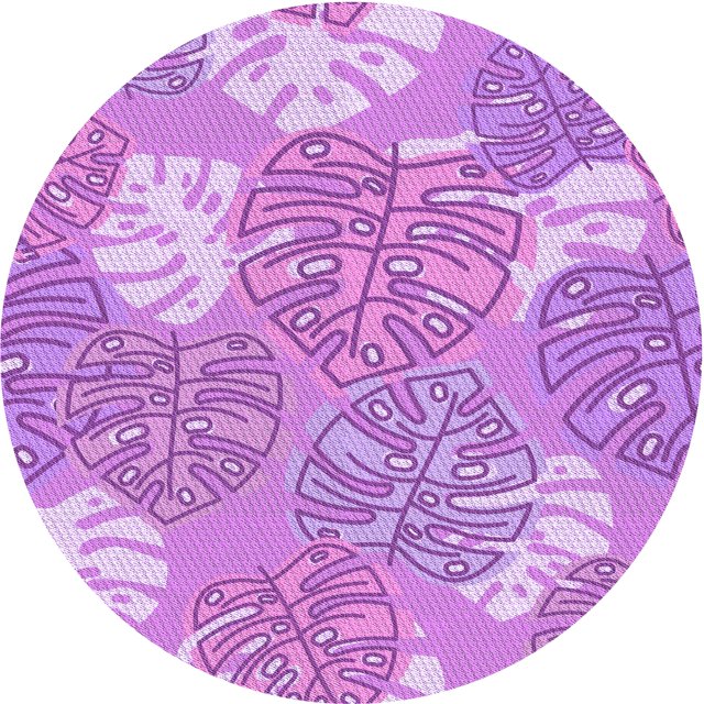 Ahgly Company Indoor Round Patterned Violet Purple Area Rugs, 7' Round