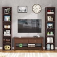 thumbnail image 5 of Tribesigns Corner Bookshelf Living Room 6-Tier Bookcase Wood Composite Walnut, 37.47 lb, 5 of 8