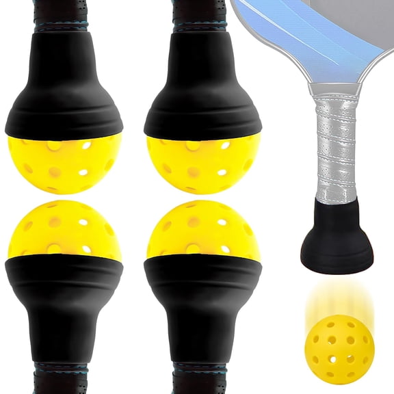 NVAAV 4Pcs Pickleball Suction Cup Ball Retriever for Paddle - Easy Ball Pickup - Silicone Picker Upper Grabber - Essential Accessories for Pickleball Players