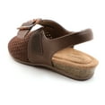 thumbnail image 6 of Women's Cushioned Genuine Leather Perforated Slingback Buckle Comfort Clogs Cork Footbed, 6 of 6