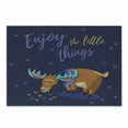 thumbnail image 1 of Enjoy the Little Things Cutting Board, Hand Drawn Elk Cartoon Grazing in the Rain and Calligraphy Message, Decorative Tempered Glass Cutting and Serving Board, Small Size, Multicolor, by Ambesonne, 1 of 1