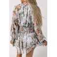 thumbnail image 2 of ABPHQTO Mini vestido de cintura alta fruncido con volantes en capas con estampado floral verde para mujer, 2 of 5