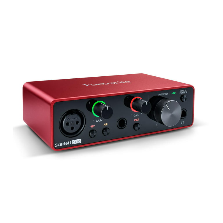 Focusrite Scarlett Solo Studio 3rd Gen USB Audio Interface and Recording Bundle Microphone, Headphones, XLR Cable, Knox Studio Stand, Shock Mount and Filter (7 Items) - Walmart.com