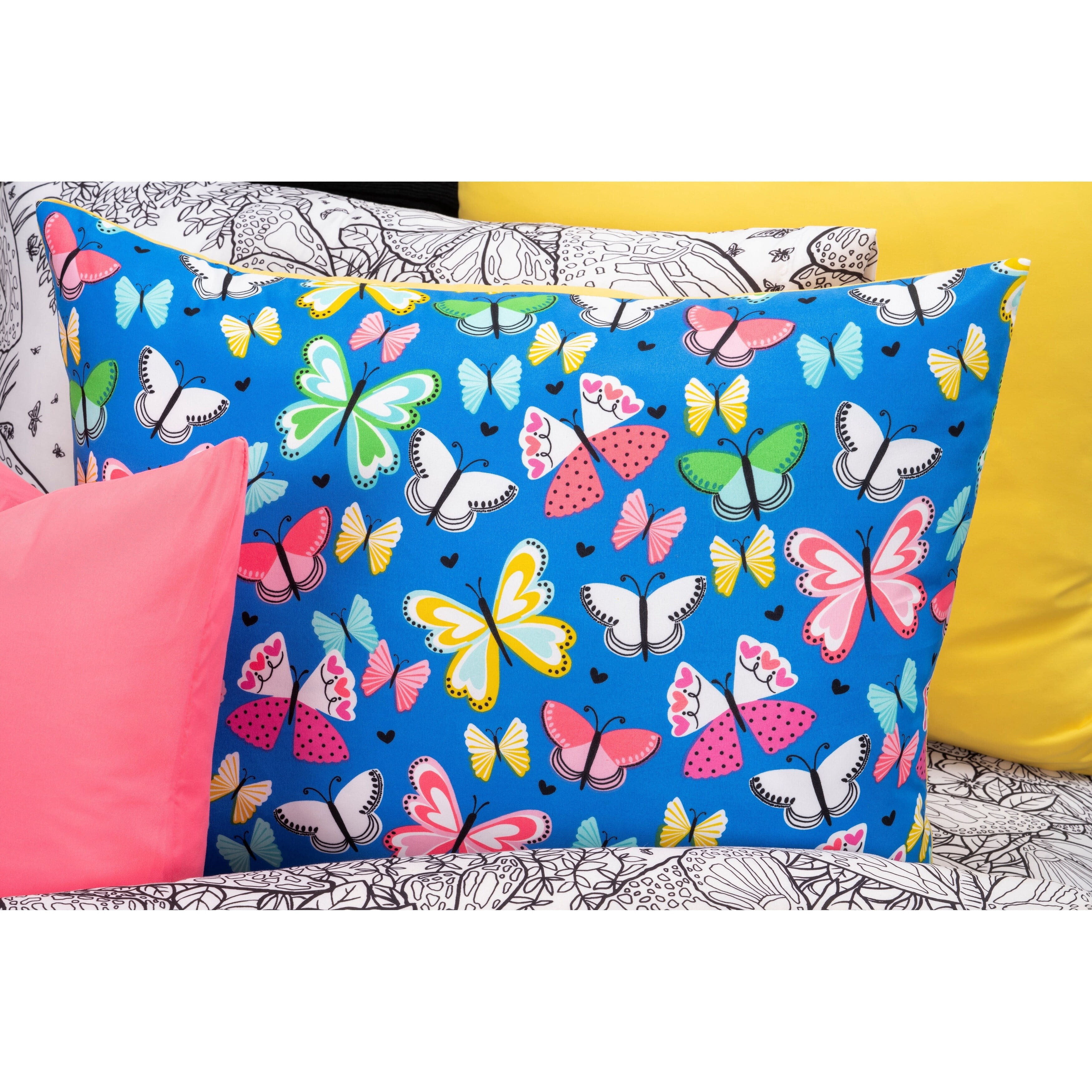 Highlights Brilliant Butterflies Reversible Comforter Set Full - Queen 3 Piece