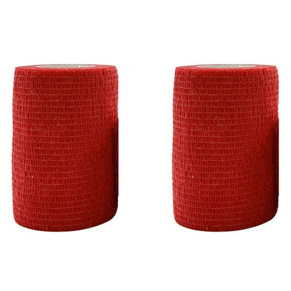 2X Red Sport Self Adhesive Elastic Bandage Wrap Tape for Knee Support Pads Finger Ankle Palm Shoulder