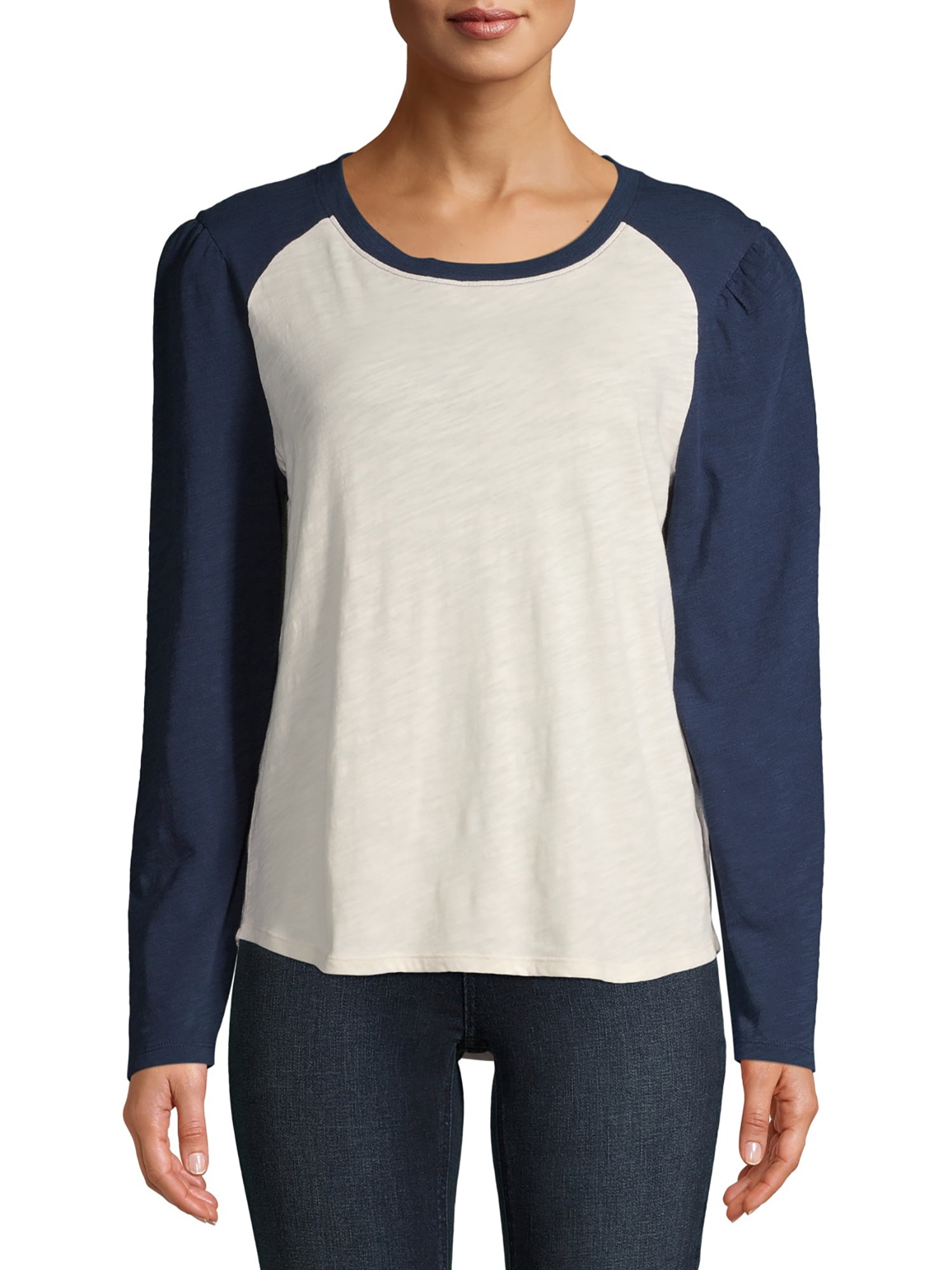 puff sleeve baseball tee