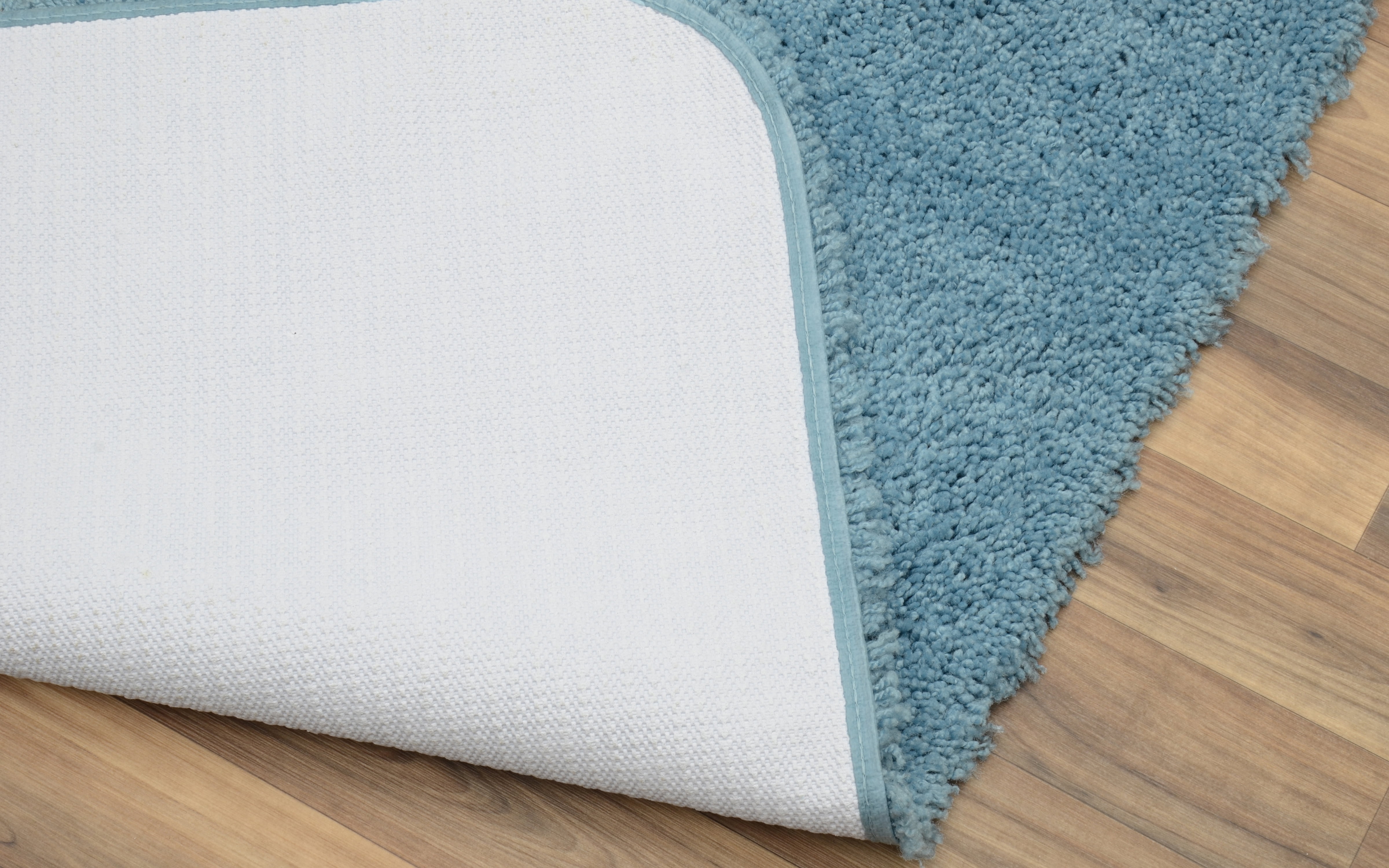 Garland Rug Serendipity Washable Nylon Bath Rug Set, 3 Piece Set (21"x34" Bath Rug, Contour Rug, & Toilet Lid) Basin Blue