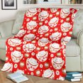 thumbnail image 2 of Cute Maneki Neko Lucky Cat Red Background Premium Blanket, 2 of 5